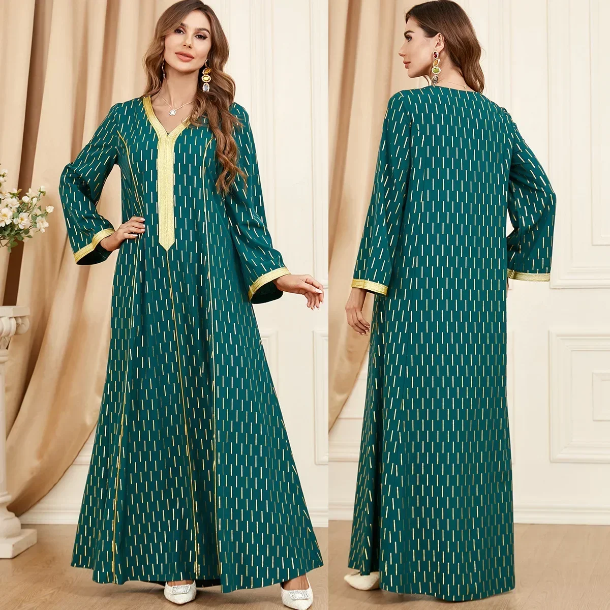 

Spring Women Party Dresses for Women Abaya Arab Fashion Robe Dubai Gowns Women Dress Fashion Patchwork Abaya Long-sleeved Dress