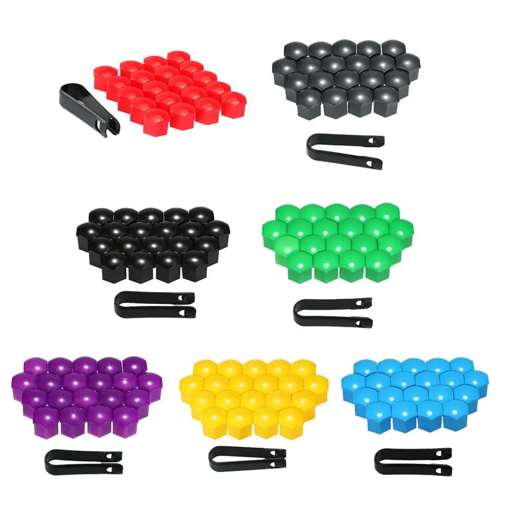 2x 20 Pcs Wheel Nut Universal Tire Nut Covers with Removal Tool (19mm)