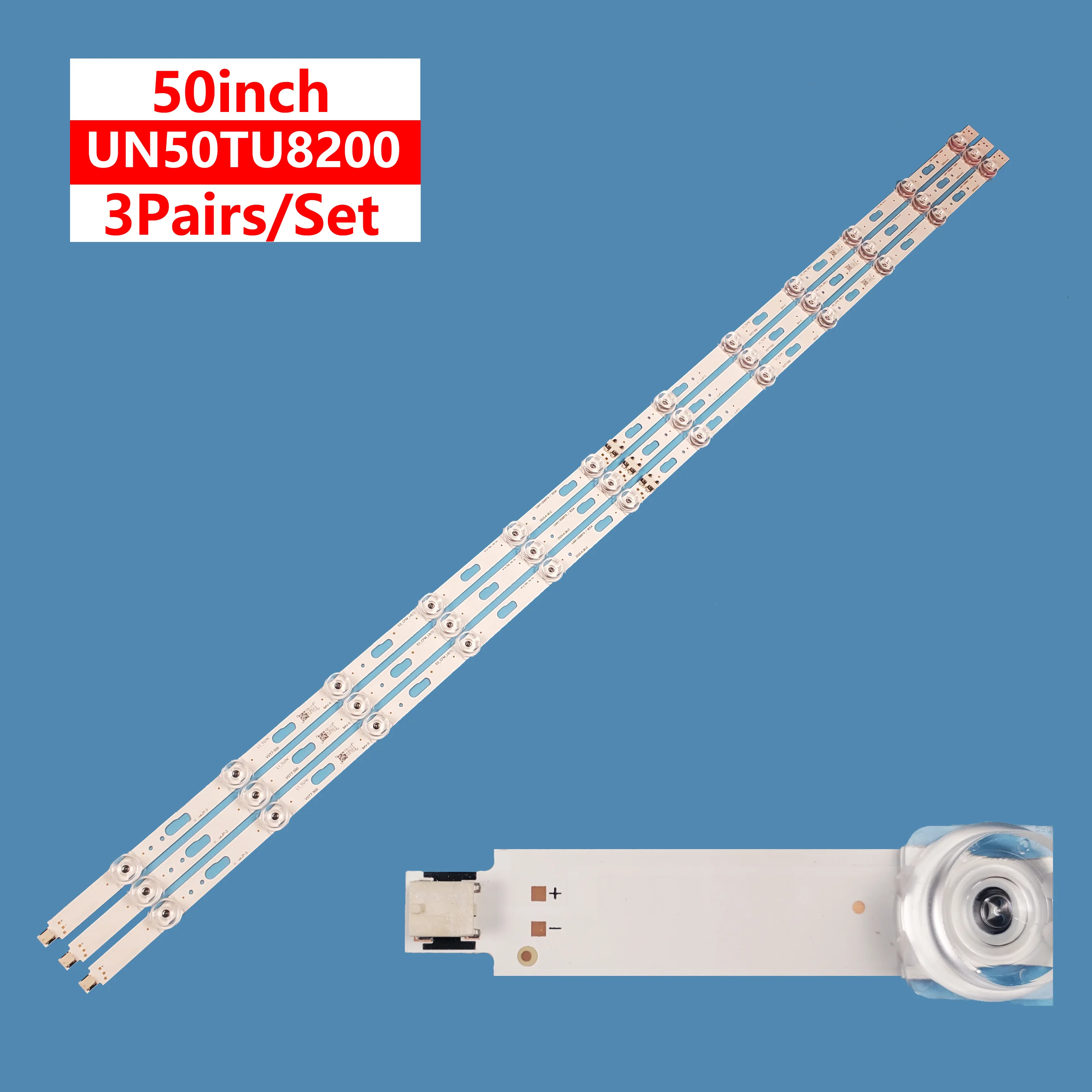 6Pcs/set Smart TV LED Backlight Bar Strip V0T7-500SMA-R0/SMB-R0 for Samsung 50inch CY-BT050HGPR1H UA50TU8000JXXZ Accessories