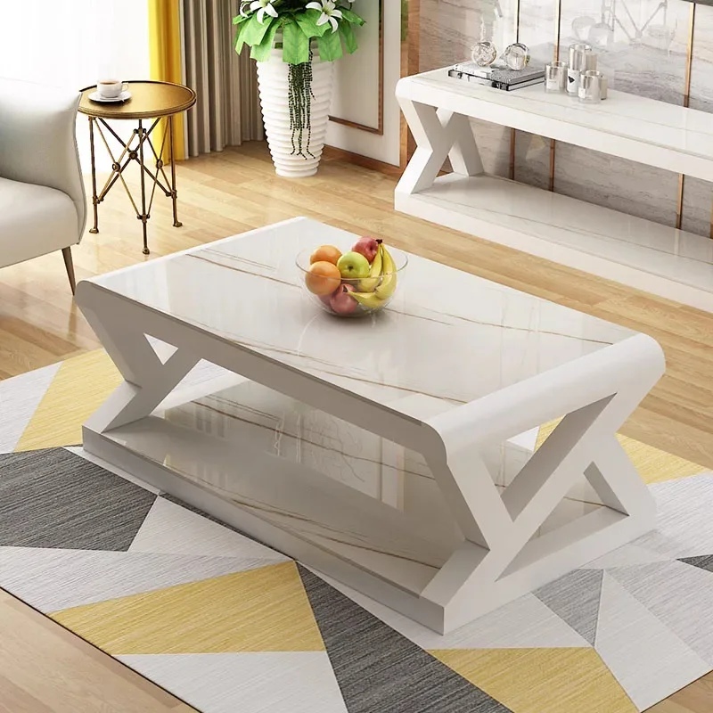 

Rectangle Storage Side Table Metal Black Legs Entryway European Coffee Tables Aesthetic Square Stolik Kawowy Home Decorations