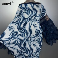 Robe plissée élastique WINYI, tenue de plage, kaftan de vacances, abaya de luxe de Dubaï, robe de soirée longue, robe de soirée musulmane pour femme 5