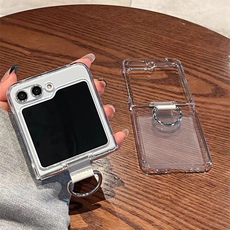 Ultra Thin Transparent PVC Ring Bracket Case - Shockproof Hard Bumper Cover