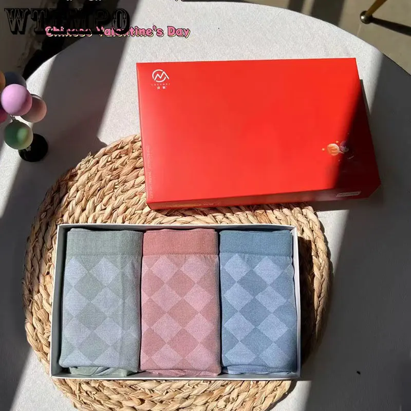 

Women's Cotton Panties Antibacterial Crotch High Waist Plaid Girls Breathable Comfortable Briefs Popular Underpants Wholesale