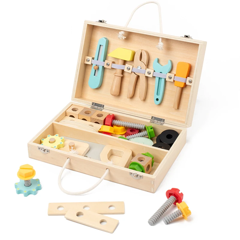 Wooden Playhouse Toolbox Toy Children's Simulation Screw Simulation Repair Tool Toy Box