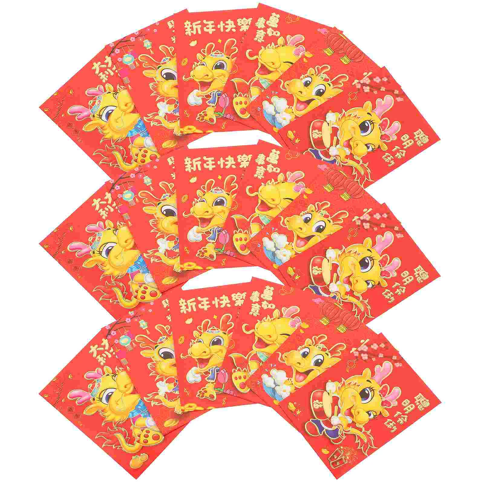 

30 Pcs Red Purse 2024 Year of The Dragon Packet New Gift Packets Paper Wallet Envelopes Money Festival