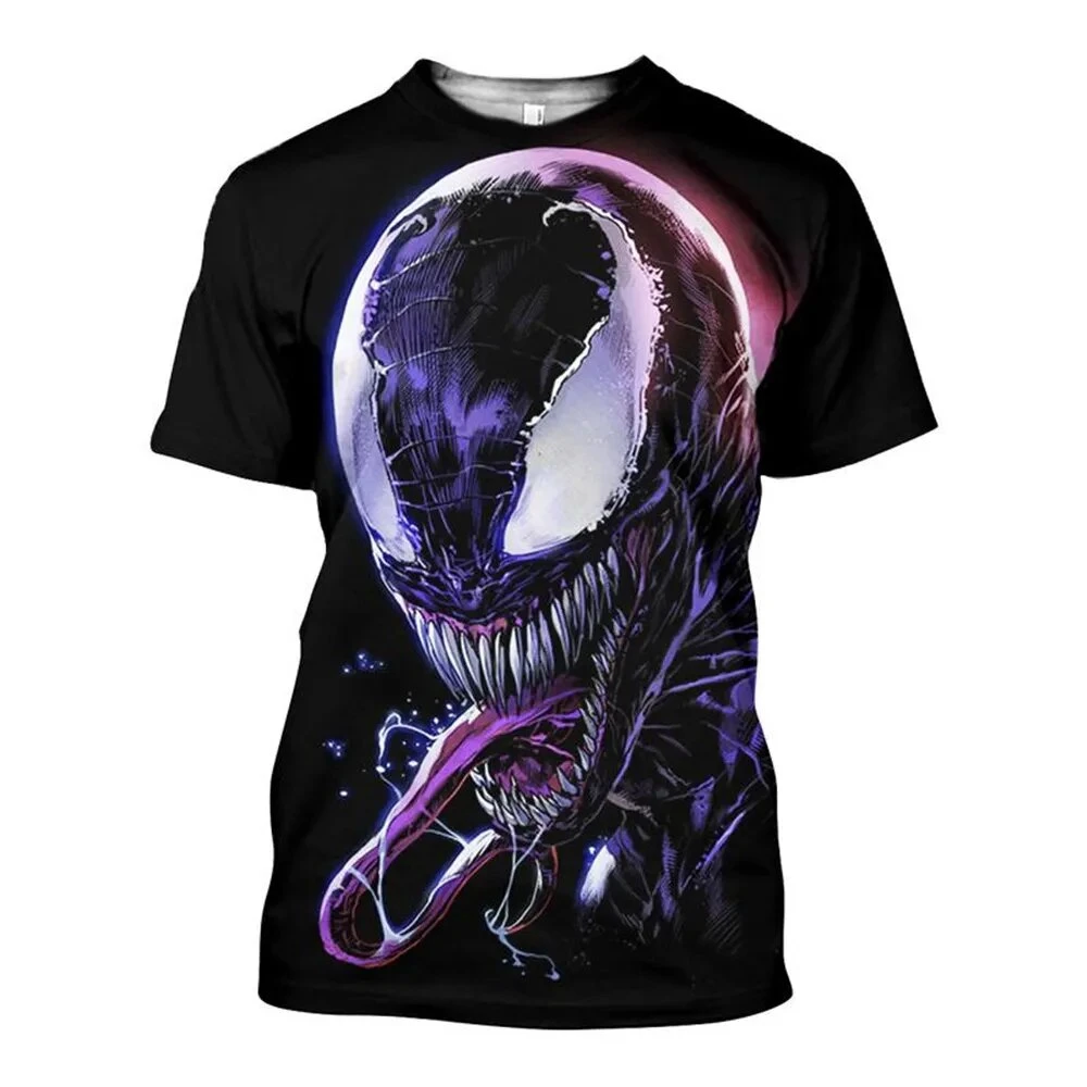 Venom 어린이 캐주얼 반팔 티셔츠, 재미있는 3D 프린팅 티셔츠, 하라주쿠 어린이 성인 상의
