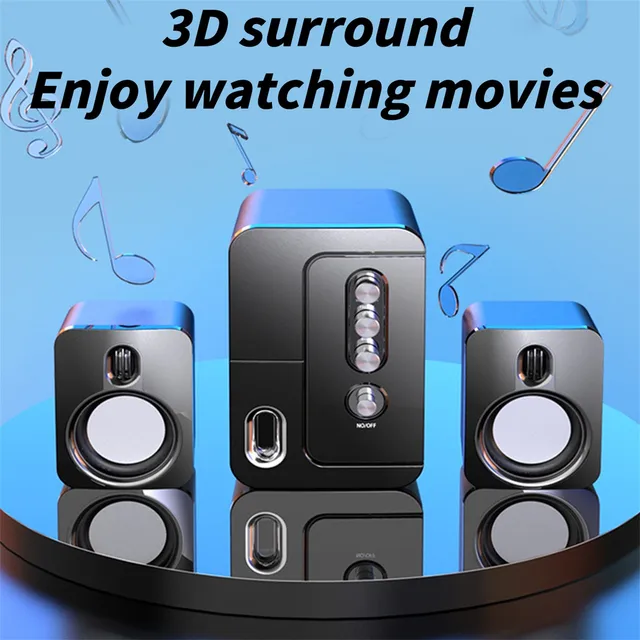 Gaming Speakers for Monitor with Bass Wi Stereo Speakers Home Audio Subwoofer Notebook Stereo USB Computer Laptop Sound Bar