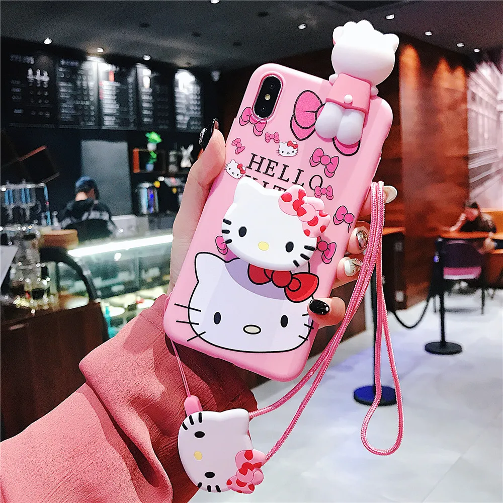 thumbnail image 1 of Funda de TPU con correa para Xiaomi Redmi 8, 8A, 9, 9A, 9C, 10, 10A, Note 7, 8, 9, 9s, 10, 11 Pro, Hello Kitty, 1 of 5