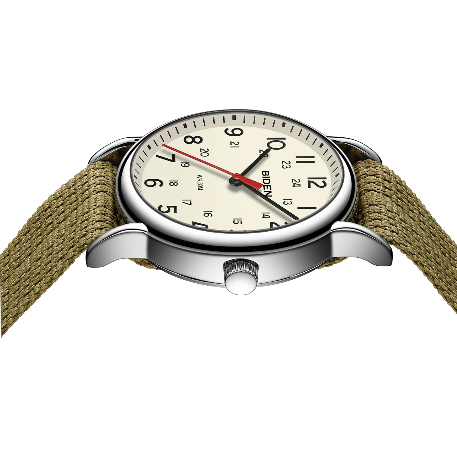 Foreign trade watch men's large dial quartz waterproof sports circular nylon strap simple casual gift exquisite watch box 4
