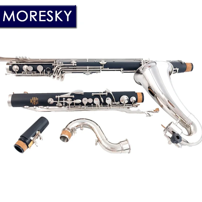 MORESKY Bass Clarinet Professional Bakelite Ebony Clarinette Low-C Bb/Sib BCL-136