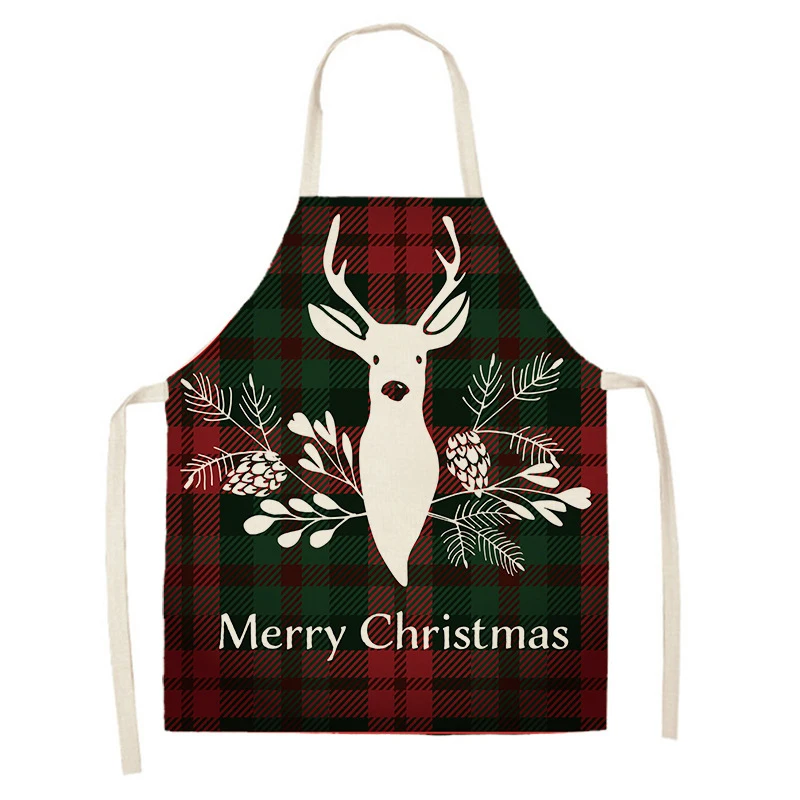 Linen Merry Christmas Apron Christmas Decorations For Home Kitchen Accessories Natal Navidad 2023 New Year Christmas Gifts