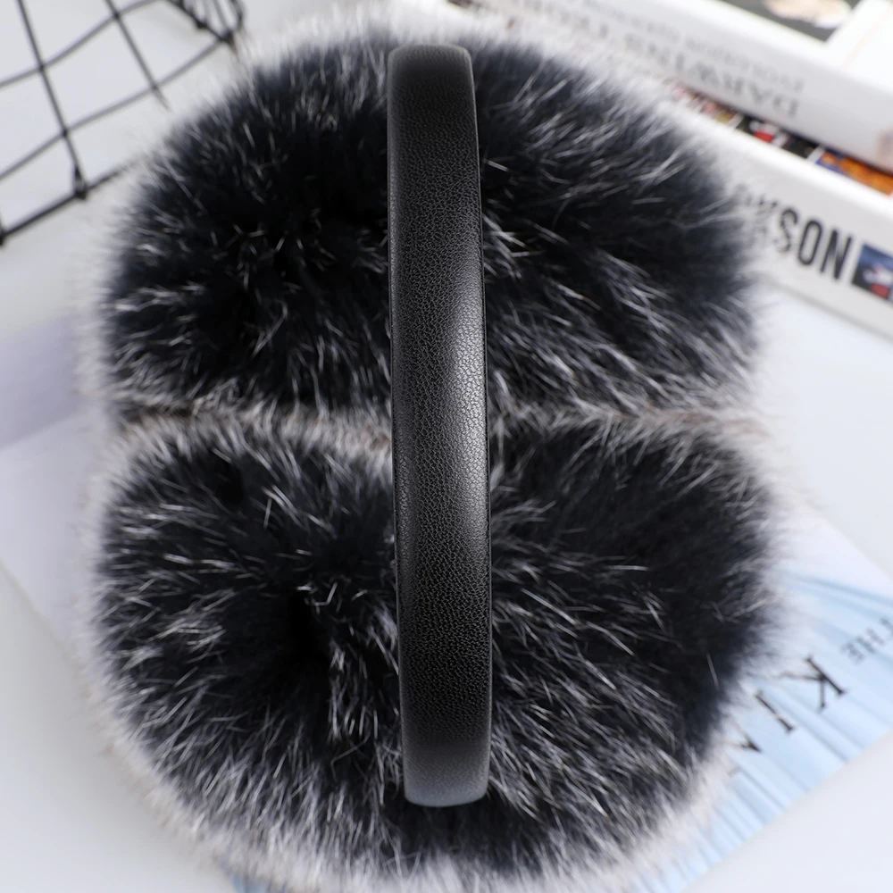 Real Fox Raccoon Fur Hang Ear Cover Warm Winter Earmuffs Headwear Ear Muffs Earmuffs Cold Ear Warmer Ear Protection Headband