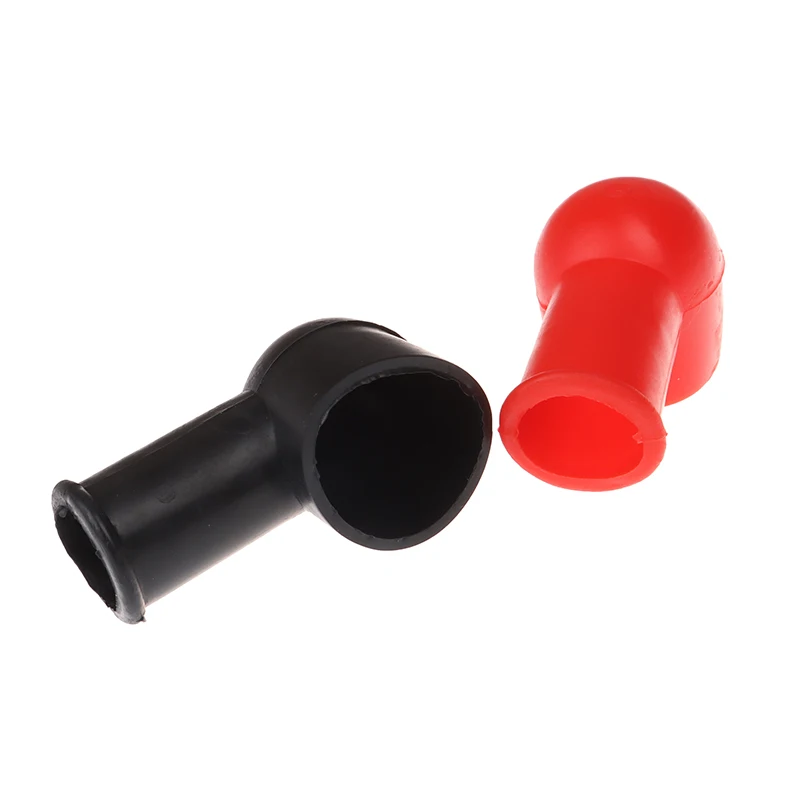 Battery Terminals Car Battery Cover 2pcs Rubber Car Motorcycles Battery Negative Positive Terminal Cover Cap Boot Insulating Protector Replacement Batteries Acc
