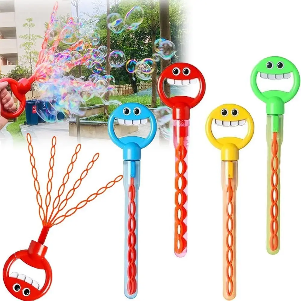 

Пузырчатая палочка с 32 отверстиями и улыбающимся лицом, для активного отдыха, простая в использовании пузырчатая палочка, игрушка, герметичный подарок на день рождения