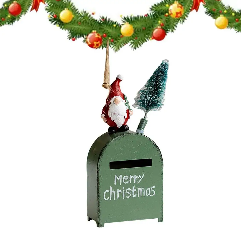 Description Picture 2 of itemChristmas Post Box Santa Claus Faceless Gnomes Metal Storage Case For Gifts Cards Souvenirs Mini Storage For Weddings Baby