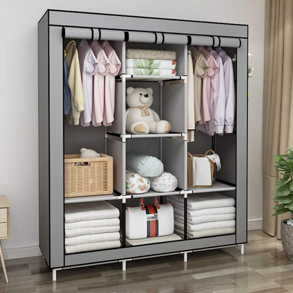 Simple Cloth Wardrobe Enlarged Open Closet Large Capacity Portable Folding Cupboard Organizer Dustproof Clothing Storage shelves storage cabinet cloth wardrobe fabric wardrobe