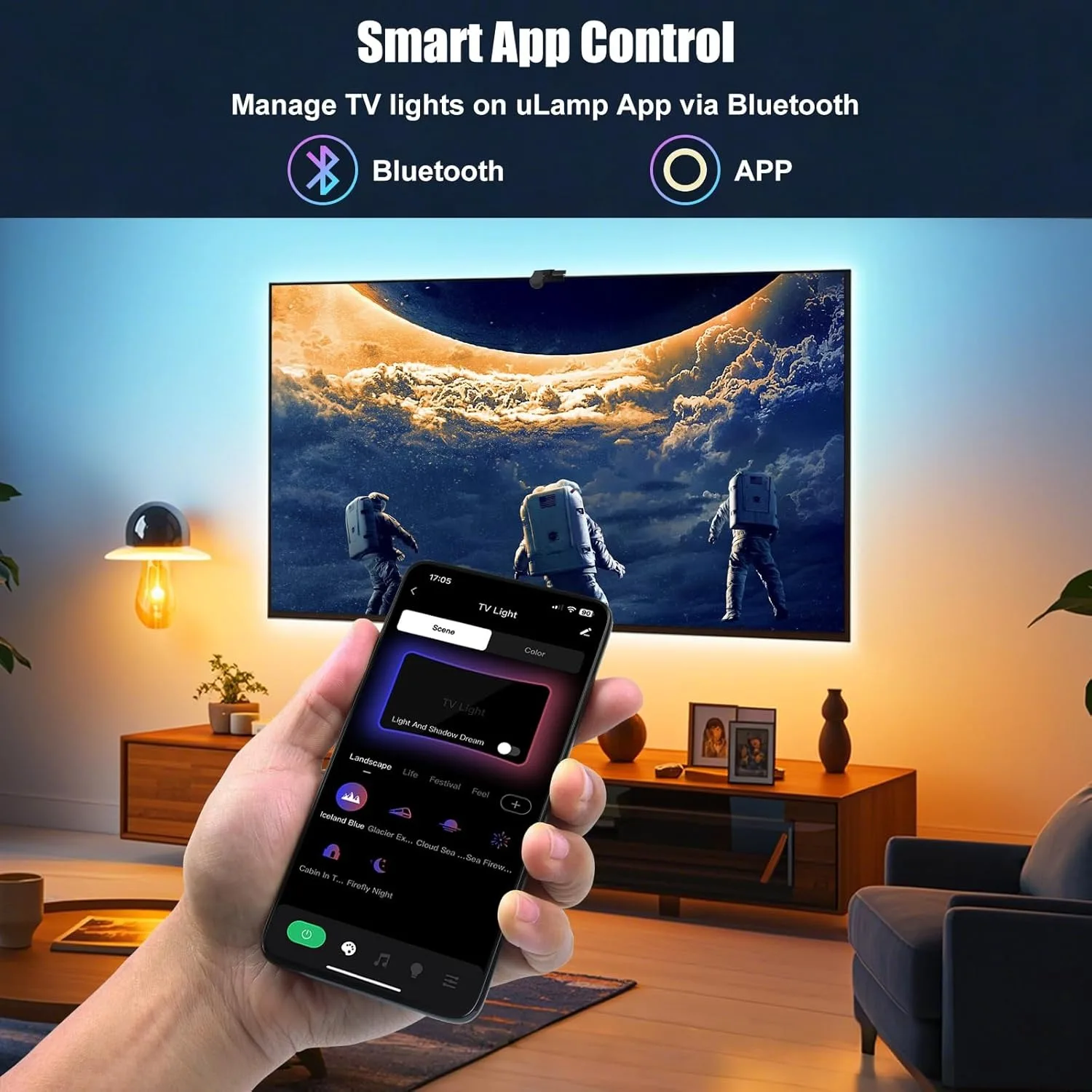 Ambient LED Smart TV Backlight with Camera and Music Sync