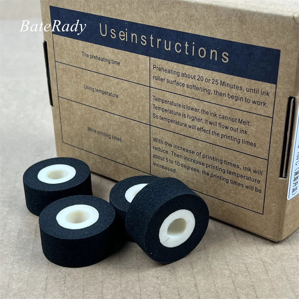 

BateRady 36x16mm Black Color Solid Ink roll,100% sponge ink roller,solid coding machine rolls, 90-130/120-160degre,24pcs/box