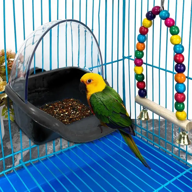 Hanging Bird Bath Cube Parrots Bathtub Bath Shower Box Cage Accessory For Little Bird Canary Budgerigar Cockatiel Lovebird bird bath