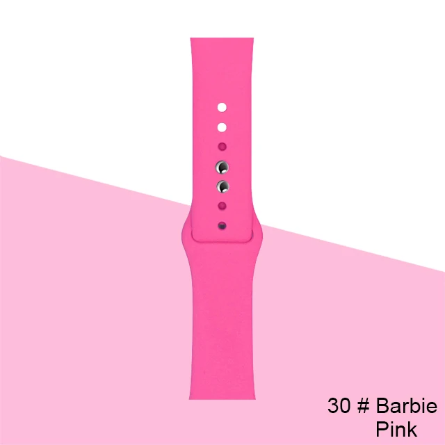 Silicone Strap For Apple Watch band 45mm 41mm 44mm 40mm 38mm 42mm Watchband Bracelet Correa For Iwatch Series 6 Se 5 4 3 7 Barbie-Pink-30