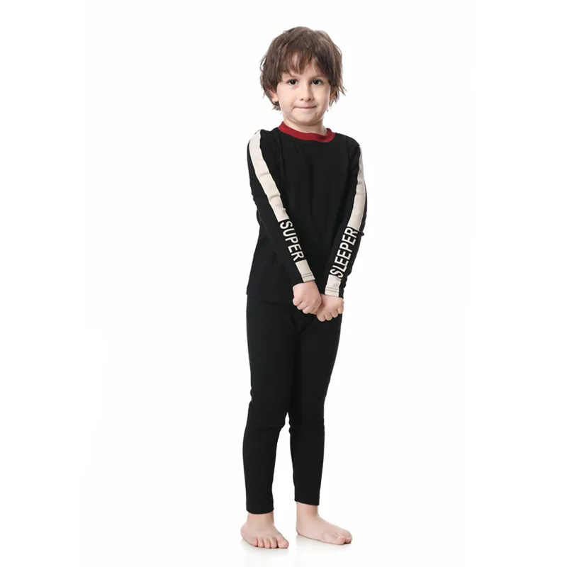 I-print-Ensemble de vêtements assortis pour la famille, rayures, modal, bébé, enfants, adolescents, garçons, filles, coupe, automne, hiver, beige, noir, vêtements décontractés