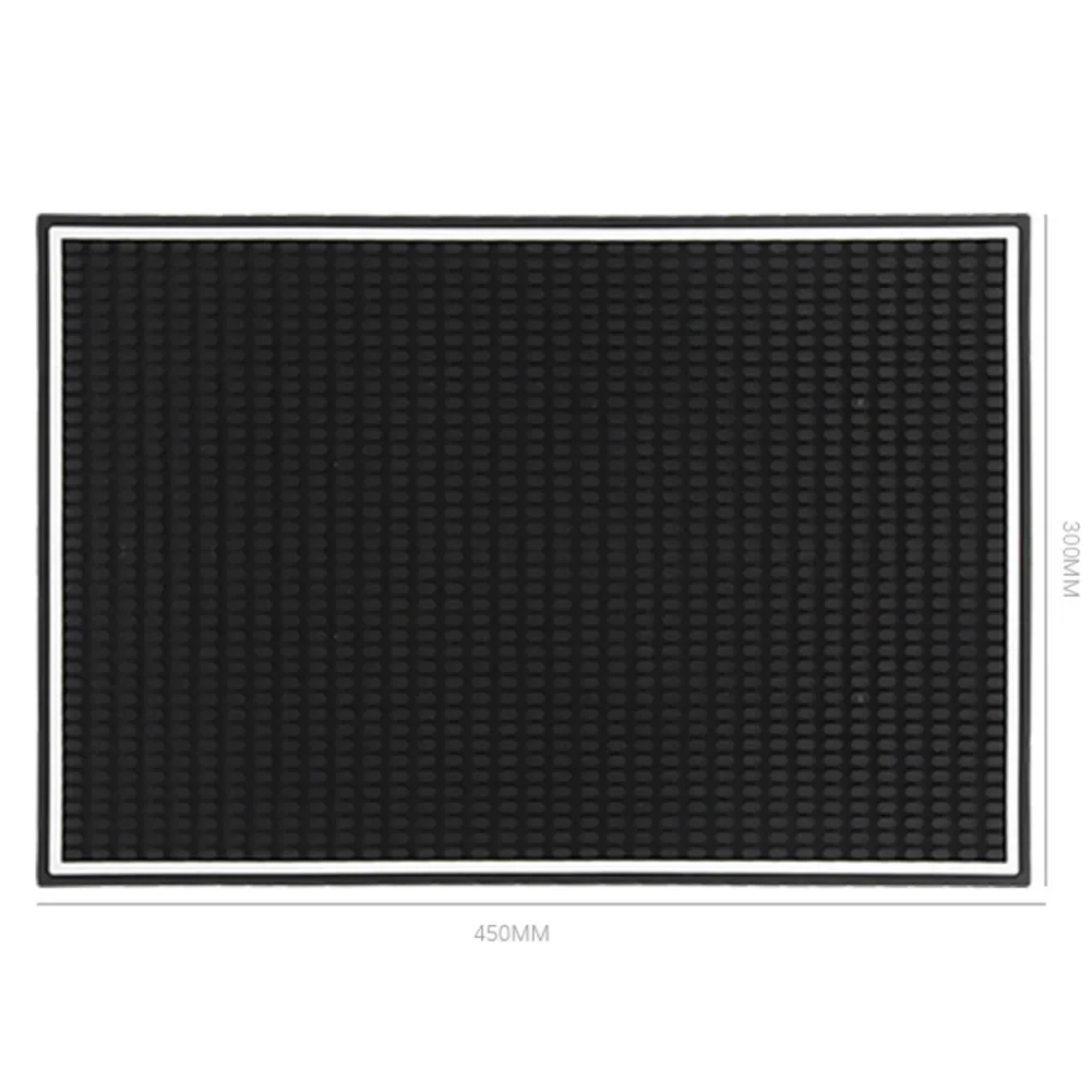 Cocktail Pad Bar Mat Washable Drip Mat Home Non Slip Reliable Silicone 10*10CM/15*30CM/30*45CM Black