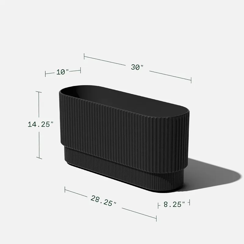 Series Long Planter for Porch, Patio, Backyard Durable Plastic-Concrete Material Modern D&eacute;cor for Shrubs, Flowers