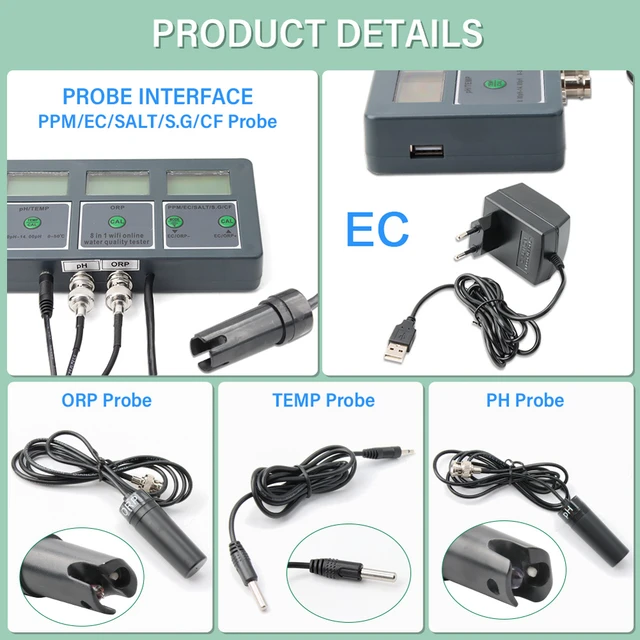  Weytoll New Professional 8 in 1 Multi-parameter Water