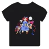 Hot Sale The Amazing Digital Circus Print Kids T-shirt Girls Clothes Baby Boys Black Short Sleeve Cotton T Shirt Children Tops 2
