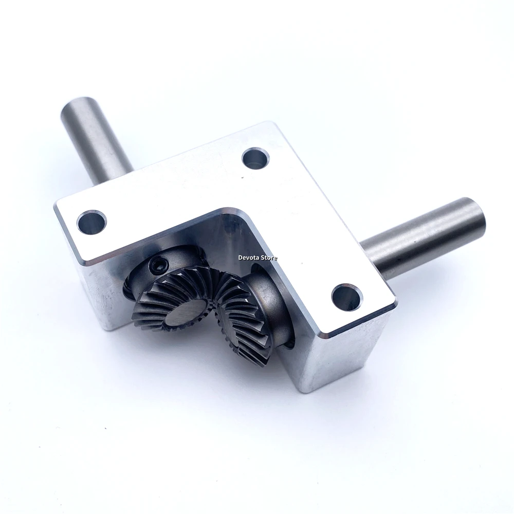 Micro Spiral Bevel Gearbox 6MM/8MM/10MM Shaft 90-Degree Angle device Model gear Aluminum alloy parts