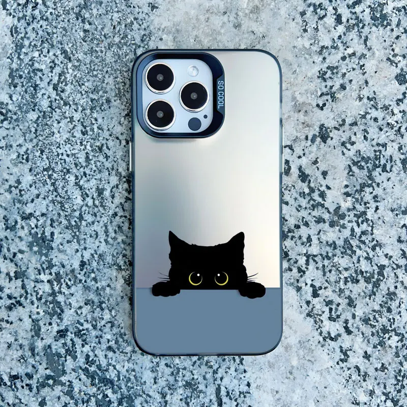 Black Cat Personality Shockproof Laser Back Phone Case