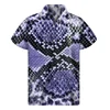 Animal Snake Skin Python 3D Print Hawaiian Shirts Men Personality Lapel Button Shirt Street Loose Short Sleeves Blouse Tops 5