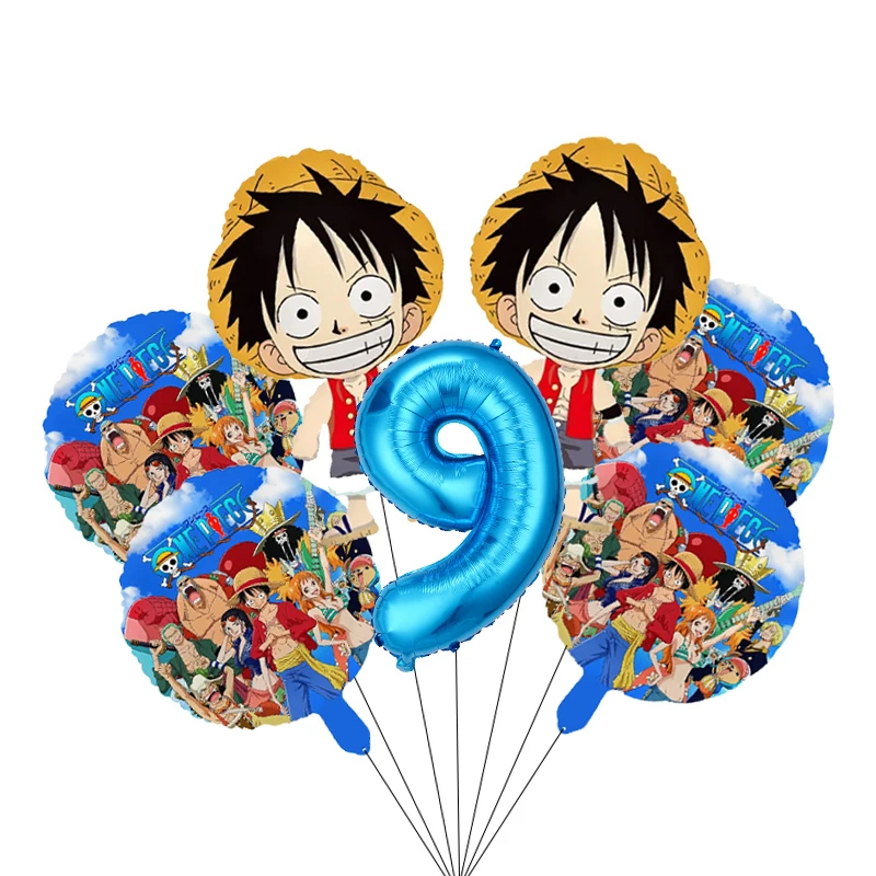 One piece Birthday Decorative Luffy Ballons Cute Cartoon Aluminum