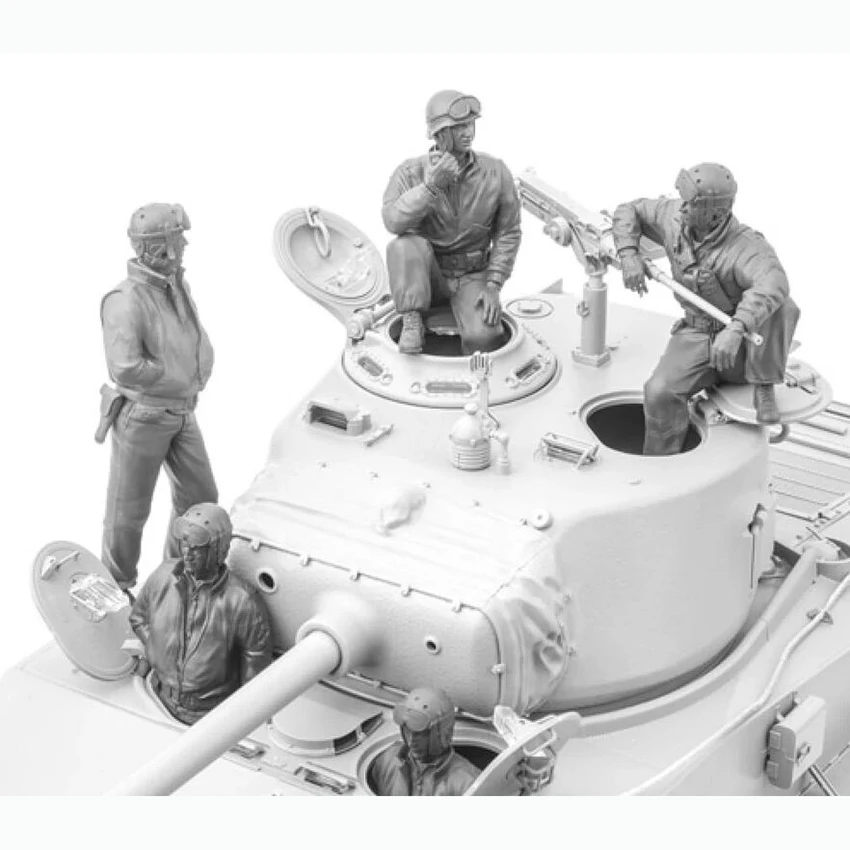 Unmontierte 1/16 US M4A3E8 Besatzung, inklusive 5 Soldaten, Resin-Figuren, Miniaturmodellbausätze, unbemalt
