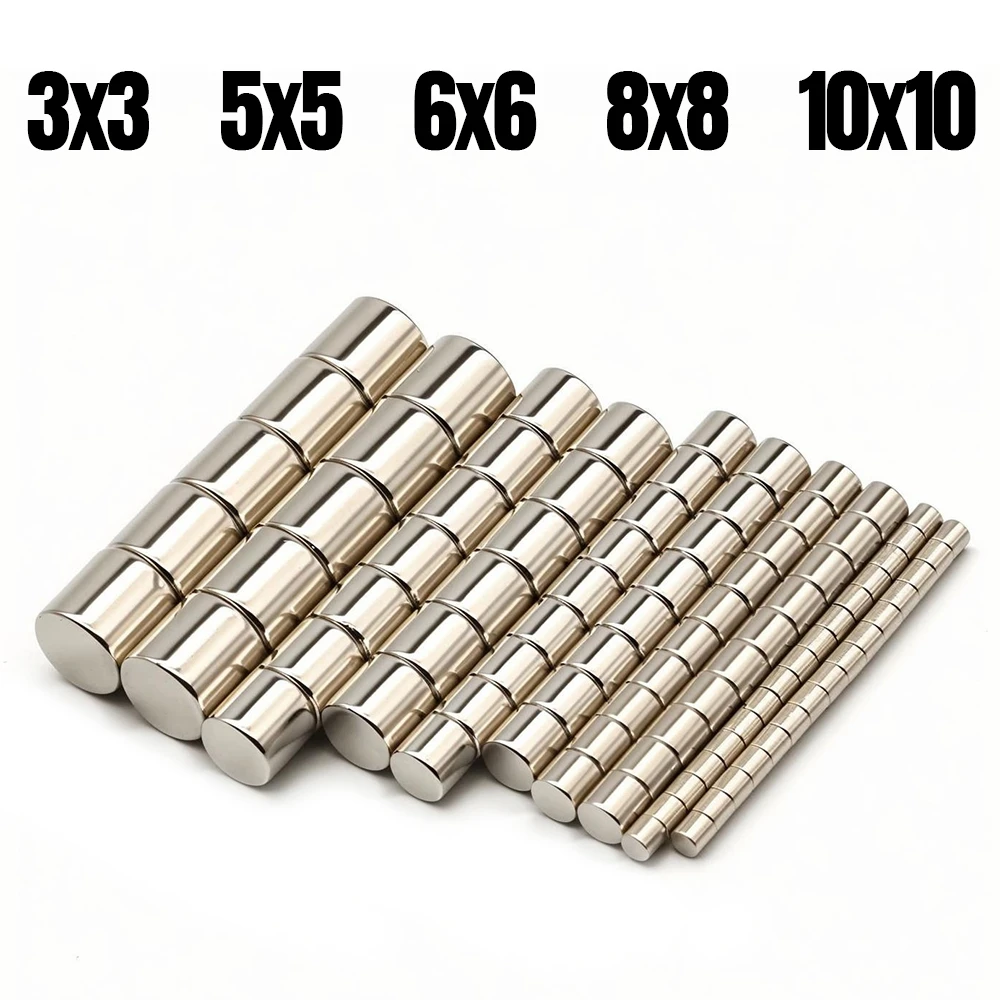 Runder Superstarker Neodym-Magnet Leistungsstarke Magnete N35 Permanentmagnet NdFeB Kühlschrank DIY ﻿ 3x3/5x5/6x6/8x8/10x10mm – Detail 1