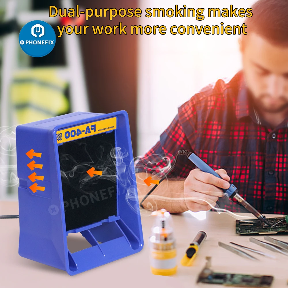 FA 400 Portable Solder iron Smoke Absorber ESD Fume Extractor Smoking Instrument with Activated