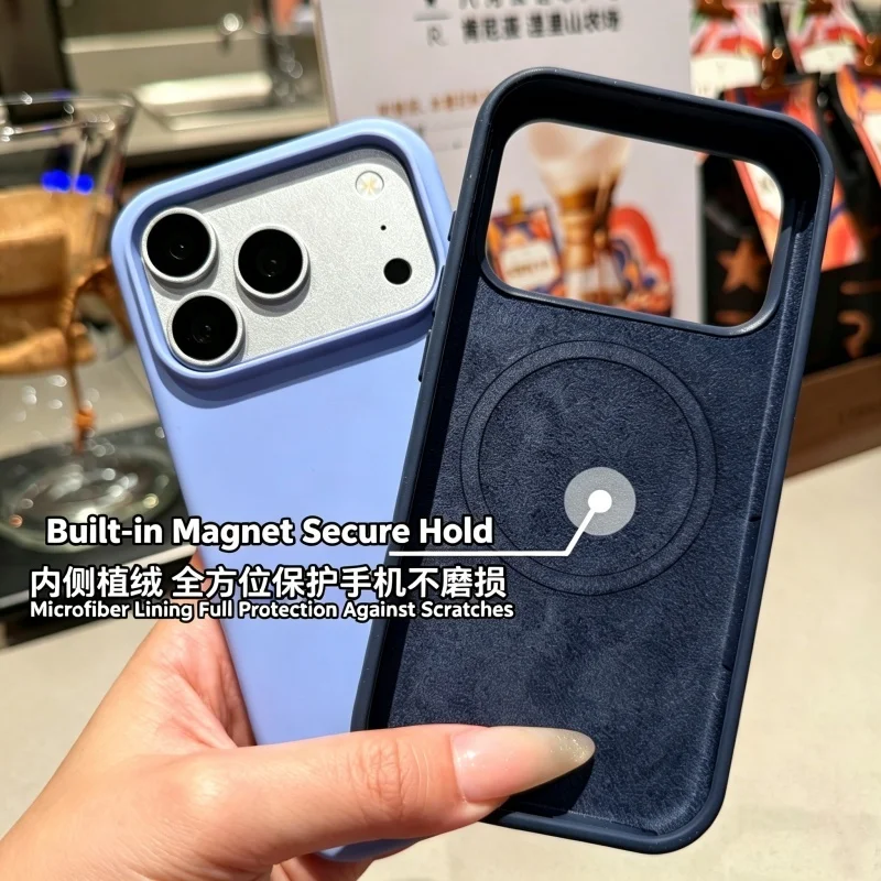 Magnetic Liquid Silicone Phone Case with Built‑in MagSafe and Microfiber Lining