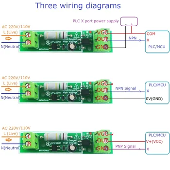 Modulo di Rilevamento Tensione AC 110V/220V per Rilevamento Accensione/Spegnimento Rete Domestica, Compatibile con Arduino, Pi, PLC, STM32, ESP8266
