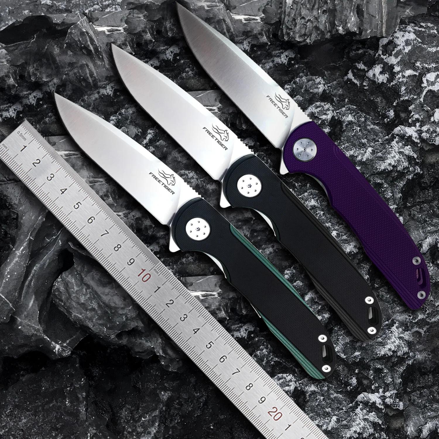 Складной нож FREETIGER FT901 с лезвием D2 Ручка G10 шарикоподшипником для выживания охоты