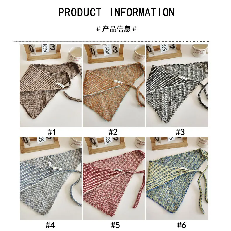 Korea-Stil Wolle 2025, dreieckiges Binder-Kopftuch, modisches Hot-Girl-Verbandkleid, Furz-Vorhang, Taillenschal, passender Kopfschmuck – Detail 5