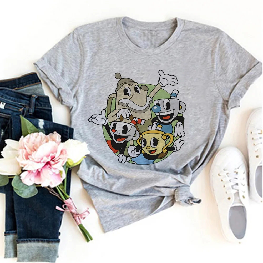 Cuphead Tee Women Designer Top Girl Manga Clothes