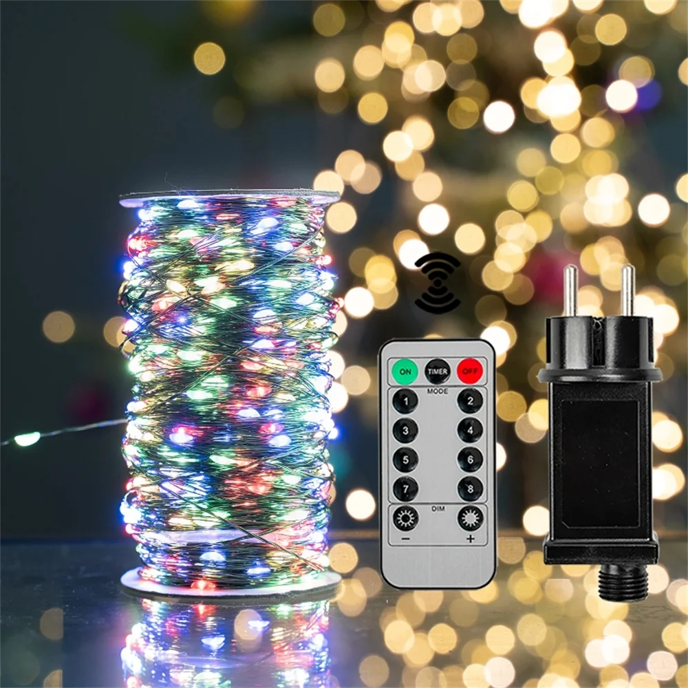 LED String Lights Decorative Lights 1000/500LED Fairy String Lights Christmas Garland Outdoor Waterproof Remote Tree Street Wedding Party