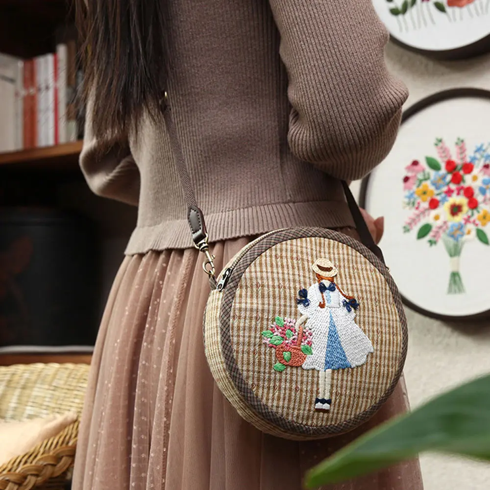 DIY Crossbody Shoulder Bag Embroidery Kit Needlework Materials Handmade  Gift Patchwork Waist Drum Bag Sewing Cross Stitch Set - AliExpress