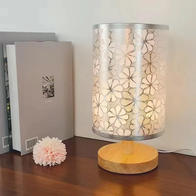 مصباح طاولة خشبي USB ضوء ليلي