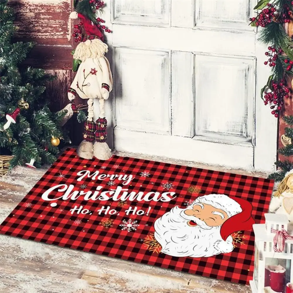 Christmas Floor Mat Entrance Doormat Bedroom Bath Toilet Anti Slip Carpet Merry Christmas Decoration for Home New Year Gift