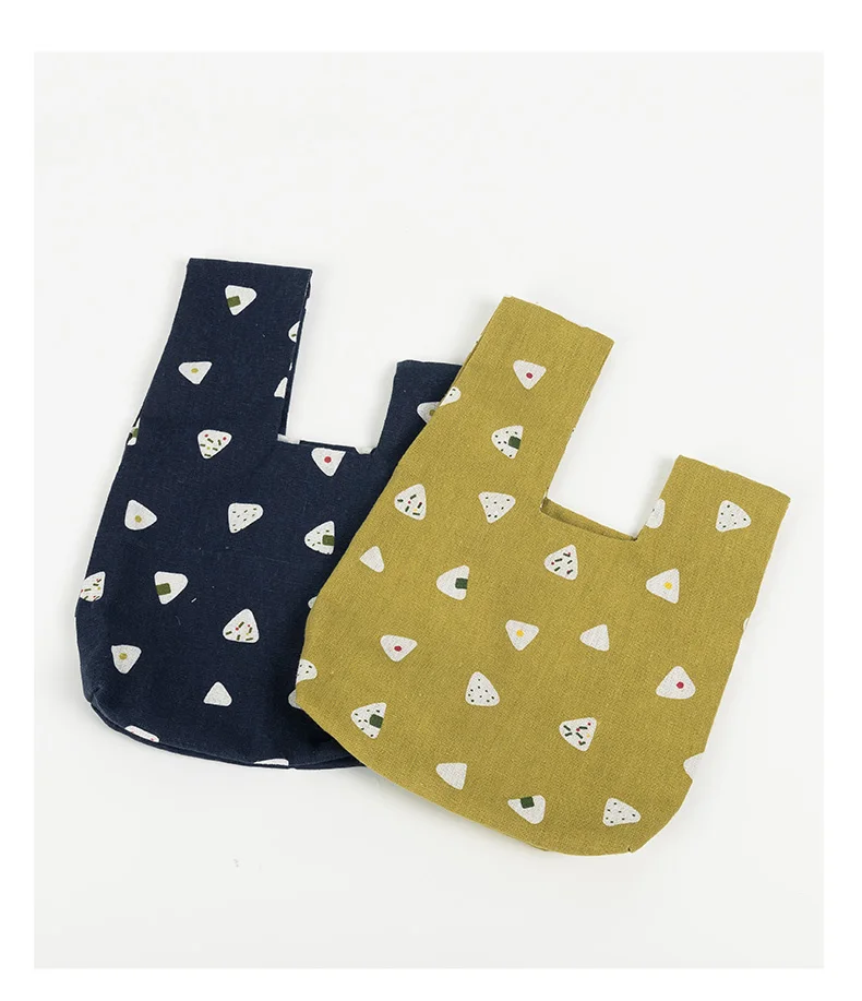 MABULA Japanese Linen Wrist Knot Phone Pouch Eco Friendly Portable Reusable Top Handler Purse Small Walking Women Handbag