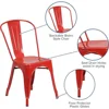 Commercial Grade Red Metal Stackable Chair Indoor Outdoor Lightweight Durable Heavy Duty Steel Frame No Assembly Required 5