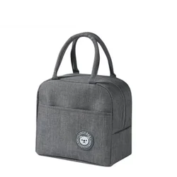Enhanced Insulated Lunch Bag with Aluminum Foil Lining and Ice Pack Compartment (Grey)
