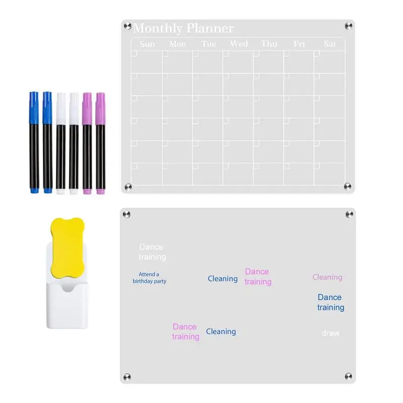 

Magnetic Acrylic Calendar For Fridge Dry Erase Monthly Calendar Board For Wall Monthly Calendar Planner Board With Marker And