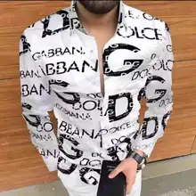 

2021 Hot Sale European American Men's Clothing Casual Fashion Printed Shirt Single-Breasted Cardigan Long Sleeve Shirt Men